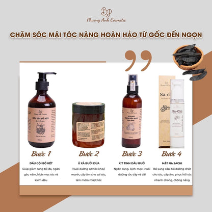 Combo Cốt Gội Bồ Kết + Xả + Serum - (Combo 5 Món)